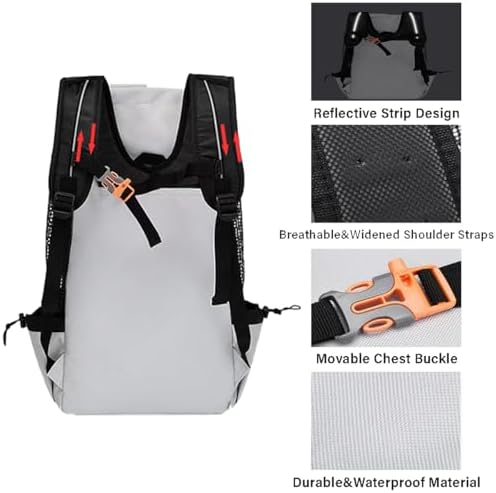 MANON ROSA Dog Backpack Carrier Adjustable Easy-Fit Travel Bag for Traveling Hiking Camping for Small Medium Dogs Cats Puppies (Large,Black)