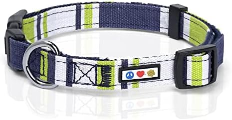 Pawtitas Multicolor Dog Collar - Extra Small, Green/White/Blue