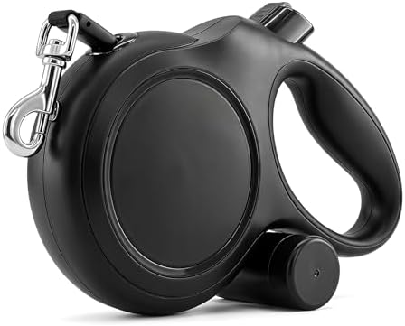 26ft Retractable Dog Leash for Large Dogs up to 110 lbs, Black