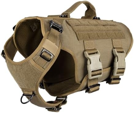 ICEFANG No Pull Tactical Dog Harness for Medium Dogs,Adjustable Dog Vest