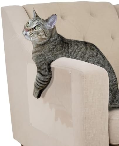Kitty City Cat Furniture Protector – Heavy-Duty Scratch Guard for Sofas & Chairs – Multi-Pack Peel-and-Stick Cat Claw Protector, Transparent, Flexible, Pet-Friendly, Residue-Free (8 Pieces)