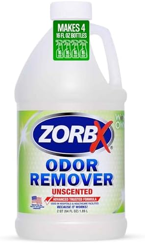ZORBX Unscented Odor Remover Spray 64 Oz Refill, Hospital-Grade Formula