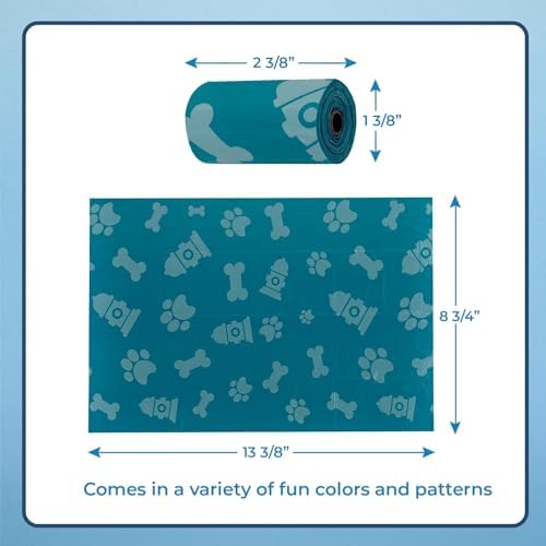Best Pet Supplies Poop Bags for Dogs - Assorted Colors, 240 Bags