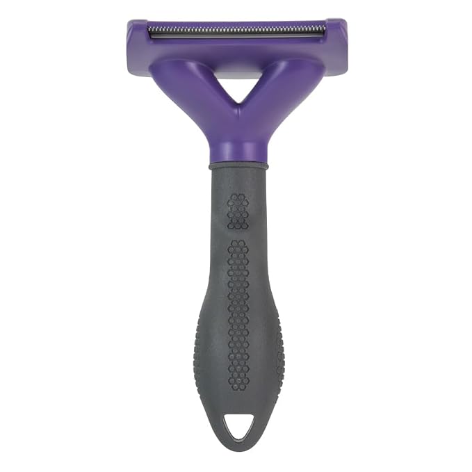 FURminator Medium to Large Cat deShedding Tool for Short Hair | Reduces Loose Hair From Shedding, Easy Clean-Up, For Cats Over 10 lbs, Use Weekly, Ergonomic Handle For Comfort