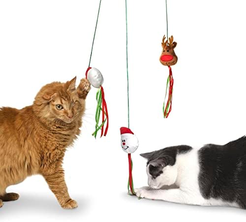Midlee Christmas Cat Wand with Ribbon - 3 Pack