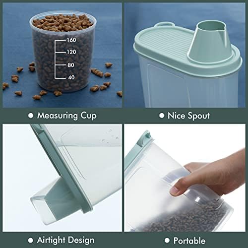 Citylife 3 PCS Pet Food Container Airtight 1.8 LB Plastic Cat Food Container for Dry Food Small Dog Food Containers with Pour Spout Birds Food Dispenser