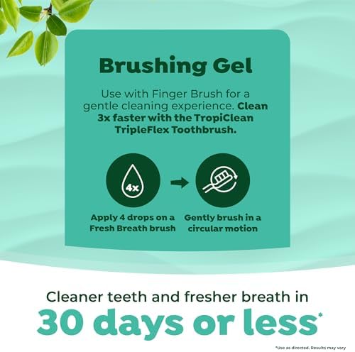 TropiClean Fresh Breath Toothbrush and Toothpaste Kit for Puppies, Teeth Cleaning Kit to Prevent Plaque & Tartar, Breath Freshener, Dog Dental Care
