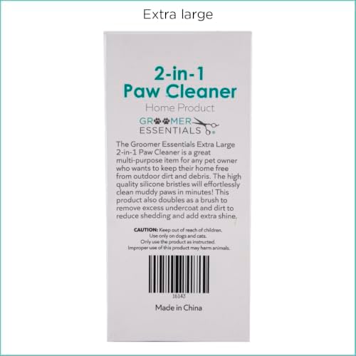 GROOMER ESSENTIALS 2-in-1 Pet Paw Cleaner - Extra Large - For Extra Large Dogs Like German Shepherds, Great Danes, St. Bernards, Boxers, and Mastiffs - Portable