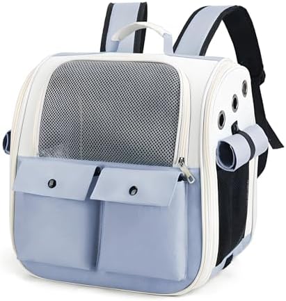 Cat Backpack Carrier for Cats and Small Dogs Small Animal (Blue)