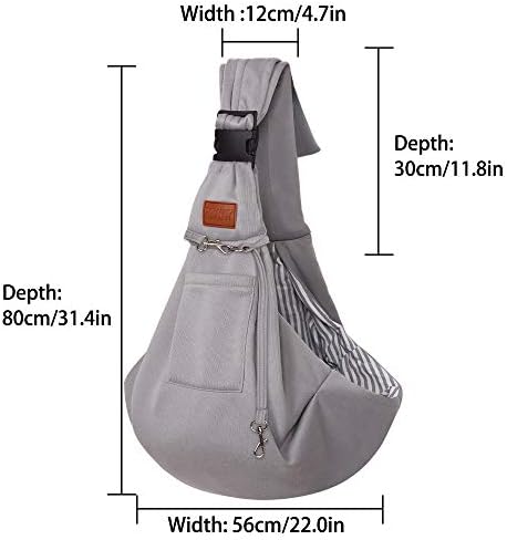 FDJASGY Small Dog Sling Cat Carrier Adjustable Strap Hands Free Reversible Pet Puppy Travel Bag Backpack for Outdoor Travel