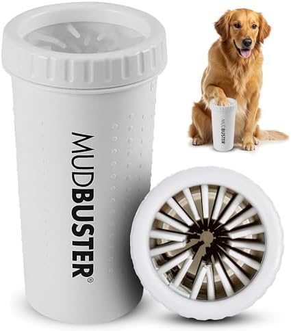Dexas MudBuster Portable Paw Cleaner for Dogs, Large, Bright White Special Edition, Premium Pet Supplies and Accessories, Large (Pack of 6)