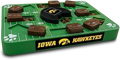 Pets First NCAA Iowa Hawkeyes Puzzle Toy, Puzzle Treat Dog Toy, Interactive Dog Treat Toy, Dog Puzzle Feeding Slow Toy