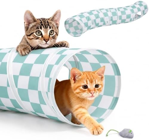 Glittme S-Shape Cat Tunnel, Foldable Cat Tunnels for Indoor Cats