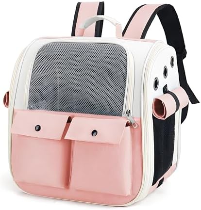 Cat Backpack Carrier for Cats and Small Dogs Small Animal (Pink)