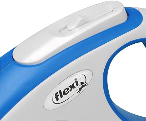 Flexi New Comfort Tape Grey & Blue Medium 5m Retractable Dog Leash/Lead for Dogs up to 25kgs/55lbs