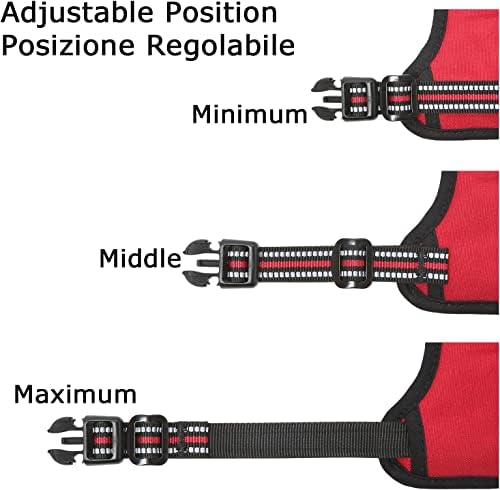 HEELE Dog Harness, Reflective Front Clip Vest with Control Handle, Red, M