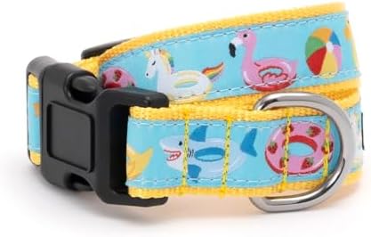 THE WORTHY DOG Summer Print, Adjustable Dog Collar, Small Dogs, Pool Party