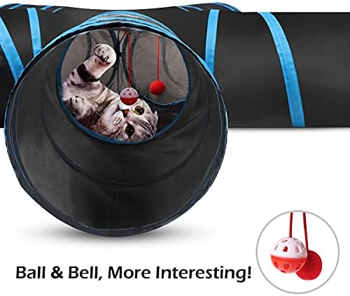 Pawaboo Cat Tunnel, Cat Tunnels for Indoor Cats, 5-Way Foldable Cats Tube