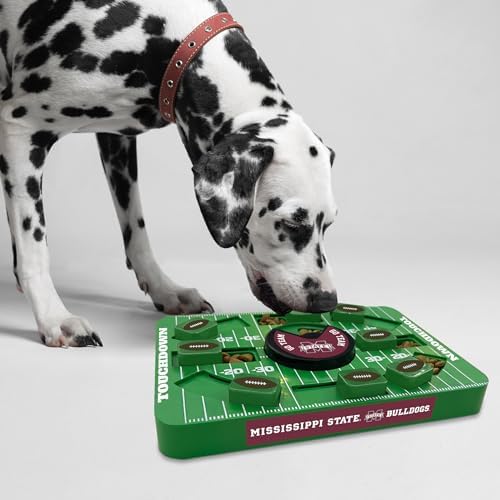 Pets First NCAA Mississippi State Large Puzzle Toy, New Size, Interactive Dog Treat & Slow Feeding Toy