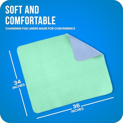 4 Pack Washable Pee Pads for Dogs 34" x 36", Waterproof Dog Training Pads