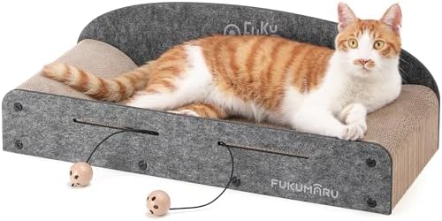 FUKUMARU Large Cat Scratcher Bed, 26 Inch Cat Scratching Bed Sofa Indoor