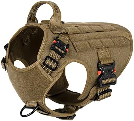 ICEFANG Tactical Dog Harness for Medium Dogs,Full Metal Buckles Dog Vest
