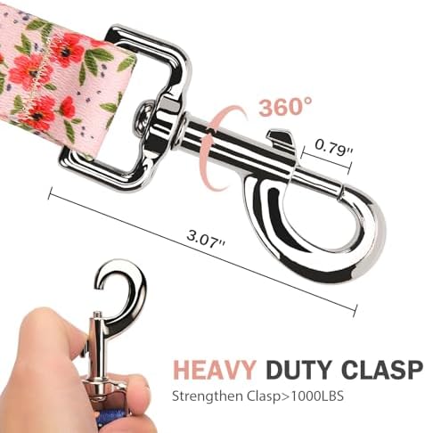 Hikiko 6FT Dog Leash Padded Double Handle with Designed Pattern