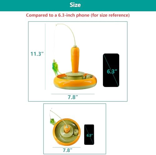 Detachable Interactive Cat Toy | Handheld Teaser Wand/Floor Play Dual-Use, Indoor Cat Toy