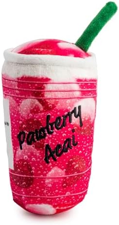 Haute Diggity Dog Starbarks Pawberry Ruffresher Plush Dog Toy, Drink Parody
