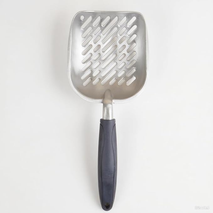 Navy Handle Giant Metal cat Litter Scoop Stainless Steel Oblique Hole Litter Box Scoop Size 13.58" Lx5.51 Wx1.97 H