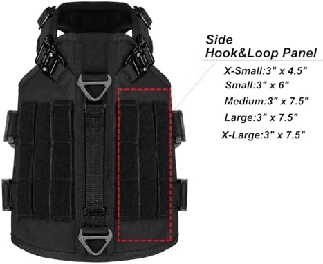 ICEFANG No Pull Tactical Dog Harness for X-Small Dogs,Adjustable Dog Vest