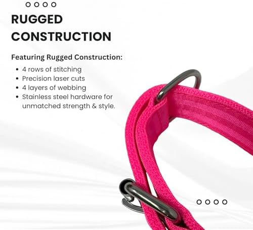 SparkDog 1.5” Working Dog Collar – Heavy Duty, Fits 13-19” Hot Pink, 1.5"