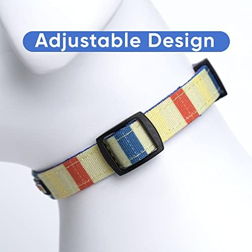 Pawtitas Pet Soft Adjustable Solid Color Puppy Collar Dog Multicolor Customizable Embroidered Customize w Name & Phone Number Yellow Orange Blue Extra Small Customized X-Small (Pack of 1)