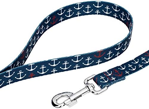 Country Brook Petz - Anchors Away Everyday Dog Leash - Summer Breeze Collection Featuring Sunny Designs (6 Foot, 1 Inch Wide)