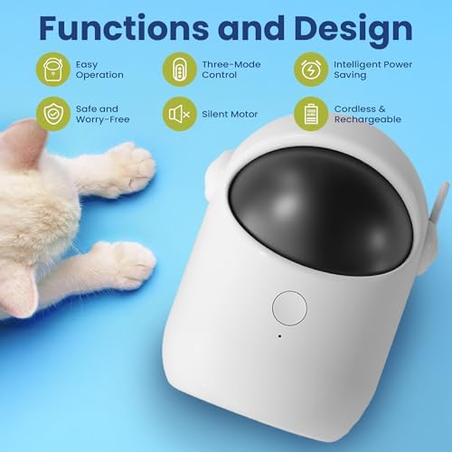 PAWSPIK Automatic Laser Cat Toy, Rechargeable Interactive Cat Toy, White