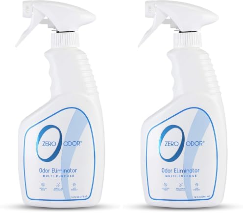 Zero Odor – Multi-Purpose Odor Eliminator - Air & Surface Odor – Patented Technology for Bathroom, Kitchen, Fabric, Closet- Smell Great Again, 16oz (Pack of 2)