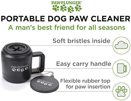 Paw Plunger – Dog Paw Cleaner - Dog and Puppy Essentials - Portable Dirty Paw Washer - Ideal for Medium Dogs - Black