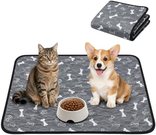 Washable Waterproof Dog Pee Pads, Reusable Puppy Pads, Gray Large