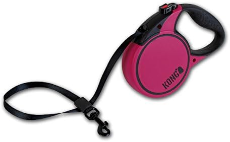 Alcott Kong Terrain Retractable Dog Leash, Small, Fuschia, 16' Long.