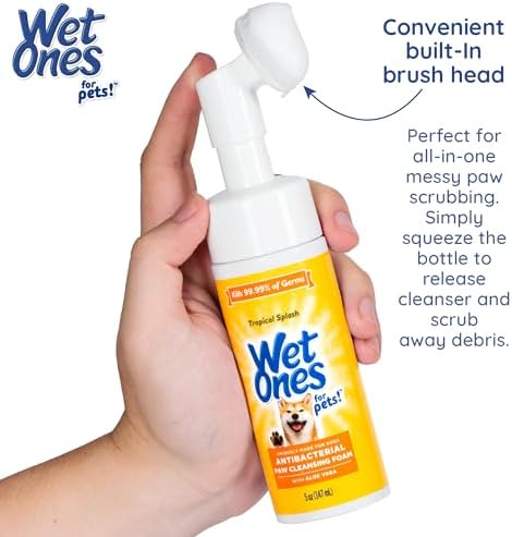 Wet Ones for Pets Foam Dog Paw Cleaner, Tropical Splash Scent, 5 Oz