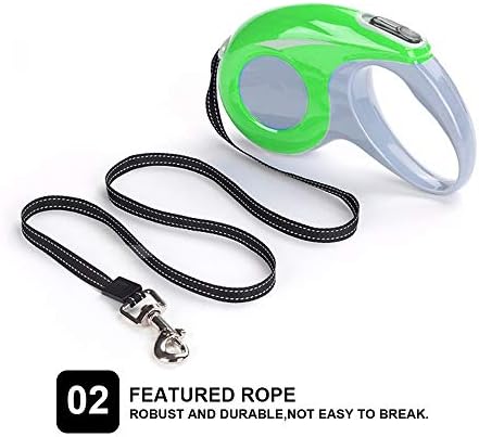 Security Retractable Dog LEASH 2019 16' Automatic Extendable Traction Rope For Small Medium Big Dogs（Green)