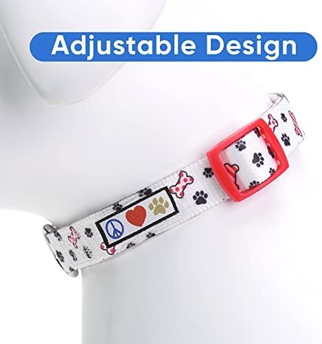 Pawtitas Personalized Dog Collar Dog Soft Adjustable Puppy Collar Customizable Embroidered add Pet Name Phone Number or Phrase Small Dog Christmas