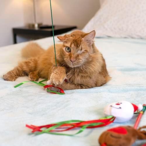 Midlee Christmas Cat Wand with Ribbon - 3 Pack