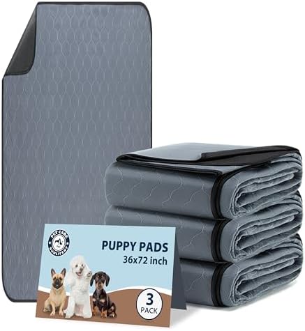 Bunlitent Reusable Pee Pads for Dogs 36"x72", 3 Pack, Reusable Puppy Pads