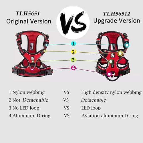 WINHYEPET True Love No Pull Dog Harness Extra Reflective Pet Harness for Small Medium Large Dogs Adjustbale for Running Walking Padded Soft Mesh Vest Easy Control TLH56512(Gray,L)