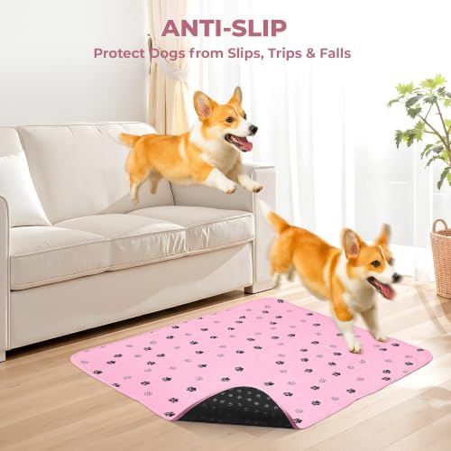 Fostanfly Washable Pee Pads for Dogs, 2 Pack 63"x63" Training Pads, Pink