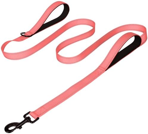 Joytale Dog Leash for Large Dogs that Pull, Double Handle, 6FT, Neon Pink
