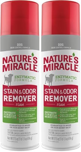 Nature's Miracle Stain & Odor Remover Foaming Aerosol For Dogs, 17.5 Oz (P-68340) (Pack of 2)