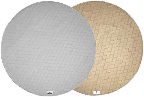 Pet Parents® Pawtect® Pads Washable Pee Pads for Dogs (2pack) of Premium Dog Pee Pads, Waterproof Puppy Pads & Reusable Dog Pads, Whelping Pads & Modern Pee Pads for Dogs (Tan/Grey, 48" Round)