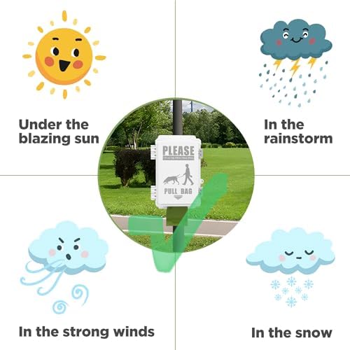 Dog Poop Bag Dispenser, Waterproof Outdoor Dog Bag Dispenser Holds Up to 8 Rolls of Waste bags, Outdoor Wall, Stake, Pole, Fence Mounted (dispenser+8rolls+lock)